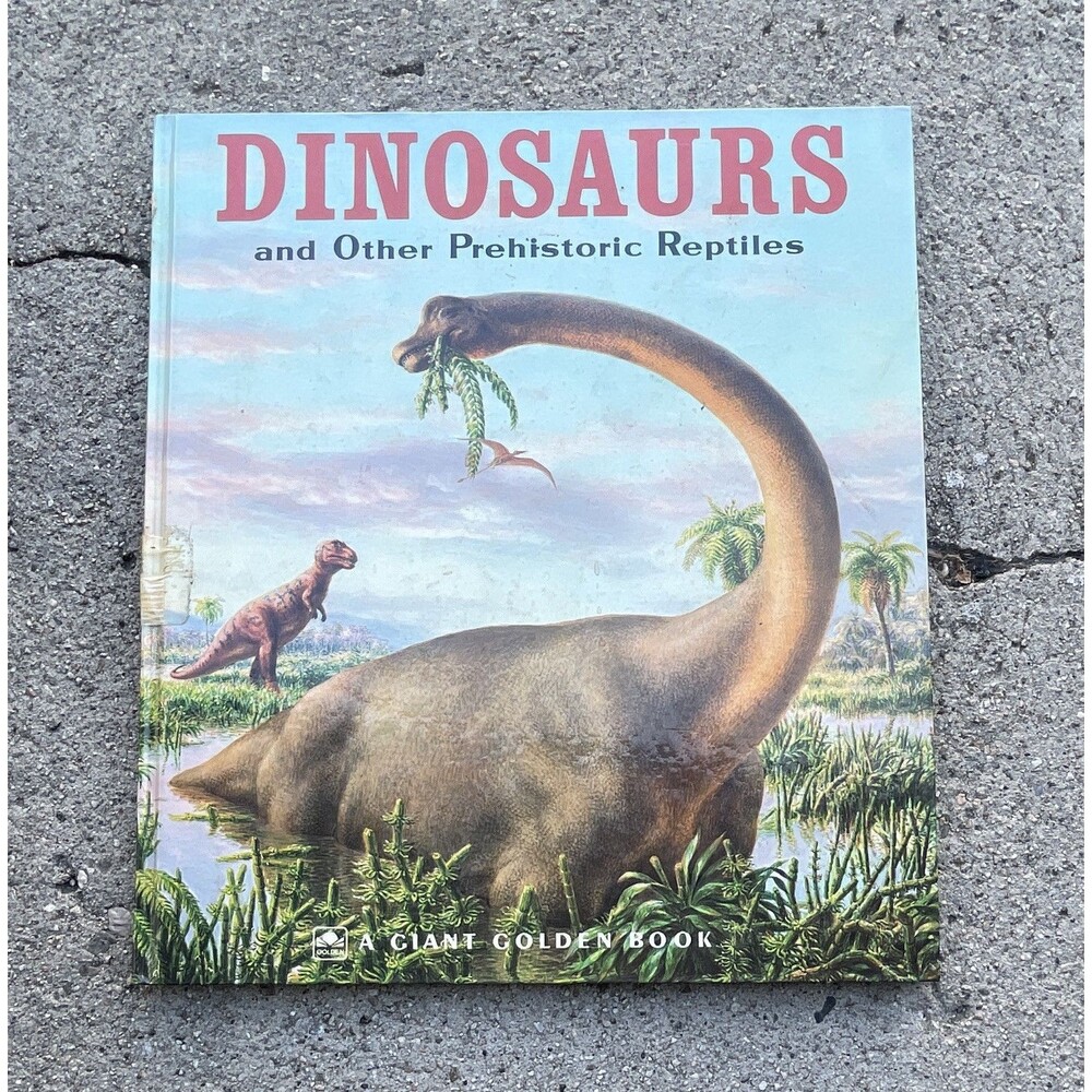 Golden Press Giant Golden Book Dinosaurs & Other Prehistoric Reptiles HC 1983